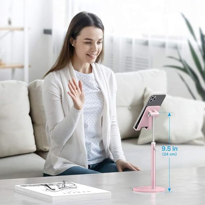 OMOTON CA04 Aluminum Tablet Phone Stand, Adjustable Desk Stand Rose Gold - color: rose gold