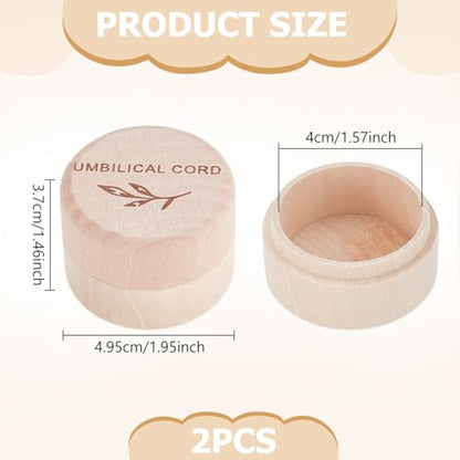 UNICRAFTALE 2 Pcs Umbilical Cord Keepsake Box Umbilical Cord Memorial Box - size: 4.95x3.7x4cm