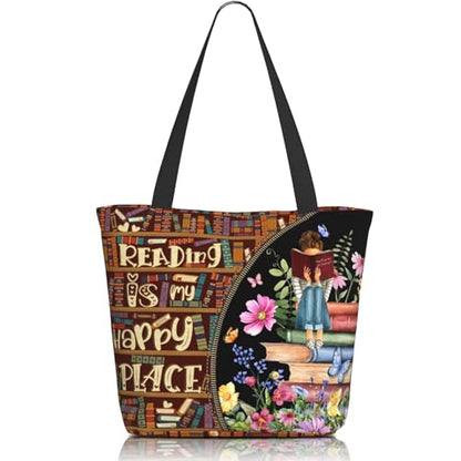 Tote Bag for Women Reusable Shopping Tote Bag Zippered Inspirational Scripture Shoulder Bags - color: Book