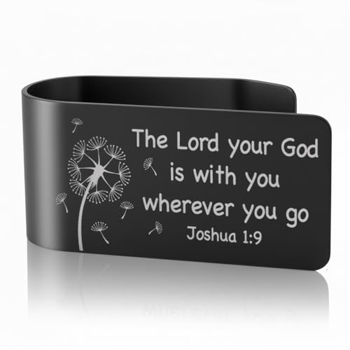 The Lord Your God is with You Visor Clip for Car Christian Gifts - color: Black