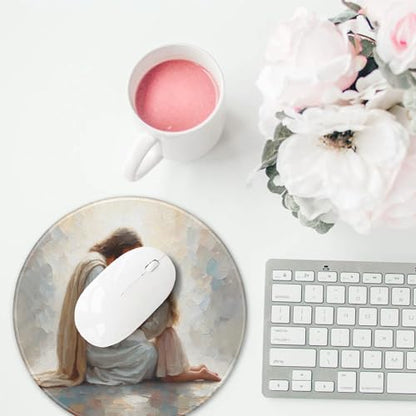 Jesus Praying With Girl Christian Religious Mouse Pad 7.9x7.9 Inch,Christian Jesus Church Prayer Mouse Pads Gift for Women Girls - color: Cute Sloth 26