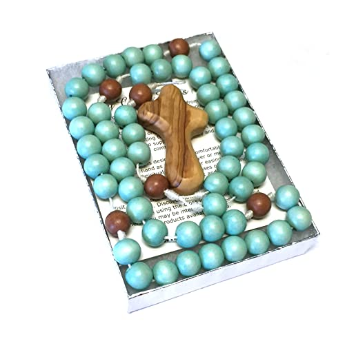 BC Inspirations Wooden Rosary (Sea Blue) - color: Sea Blue