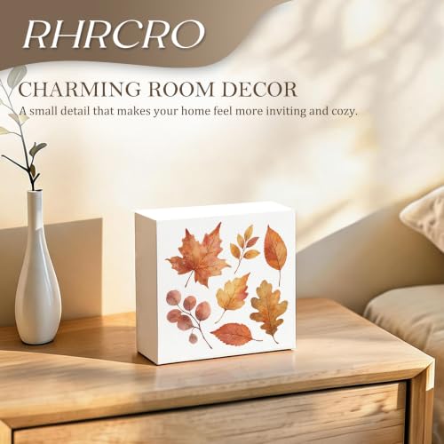 Fall Leaves Decor Wooden Box Sign - color: Fall-13