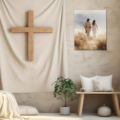 Christian Good Shepherd Wall Art Jesus Canvas Print Picture Framed - color: color-E
