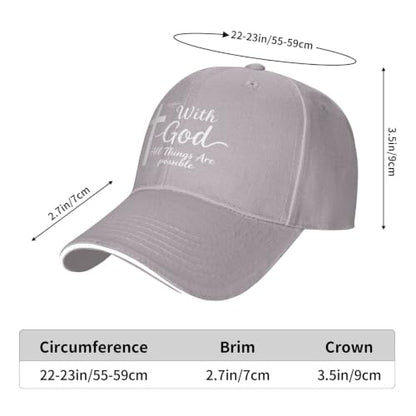 Christian Baseball Cap for Men & Women - Jesus Cross Hat, Adjustable Christian Gifts - color: Christian-16 Grey