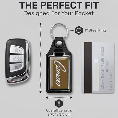 Brotherhood Car Key Chain for Camaro - Classic Models Keychain - color: Dark Brown - 69 Script