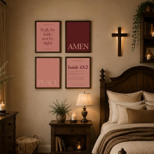 WEFKODO Pink Christian Bible Verse Inspirational Wall Art 8x10 Unframed - color: white-bible2