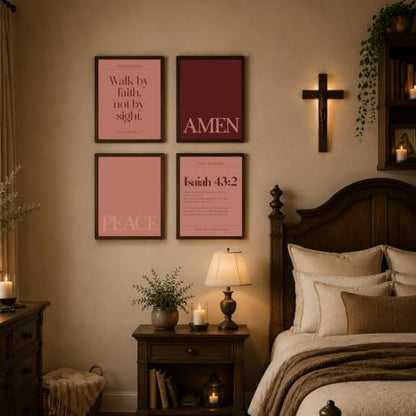 WEFKODO Pink Christian Bible Verse Inspirational Wall Art 8x10 Unframed - color: white-bible2