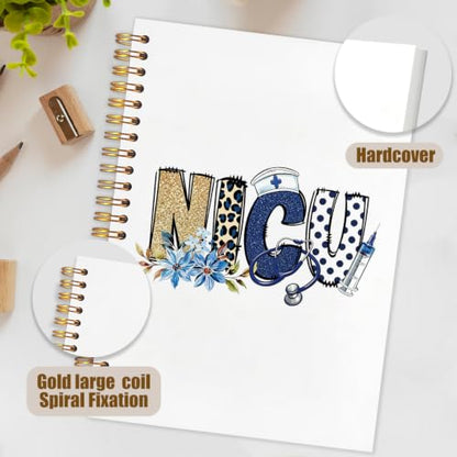 NATSUNO NICU Nurse Gifts Spiral Notebook Journal for Women 5.5x8.3in - color: White Labor and Delivery