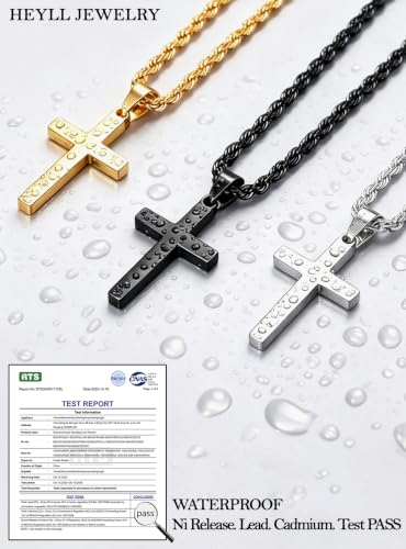 Birthday Gifts Cross Necklace for Boys 6-13 Years Old - color: Black