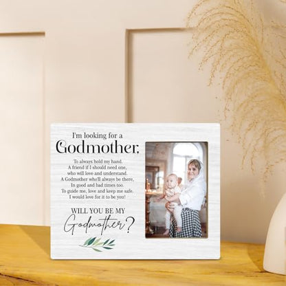 JioJio Chan Godmother Proposal Gift Picture Frame，Will You Be My Godmother - color: white02