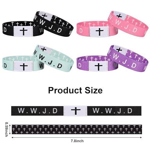 4PCS Daily Bible Verse WWJD Bracelet, Christian Jesus Bracelet for Women Men, Jesus Gift Wristband, What Would Jesus Do Bracelet - style: 4 Pink WWJD