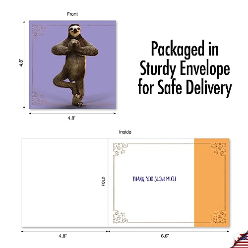 Best Card Co Sloth Yoga Thank You Card w/Envelope CQ6255FTYG - style: Sloth Yoga