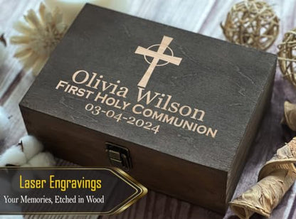 Custom Name and Date Christian Engraving Gift for First Holy Communion - Tailored for a Meaningful Spiritual Milestone