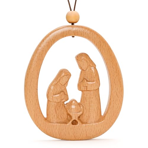 3D Nativity Scene Christmas Decorations, Natural Wood Nativity Ornaments, Christian Christmas Ornaments 2026, Baby Jesus Ornament for Tree, Christian & Catholic Religious Gifts for Women - color: 3d Nativity 1