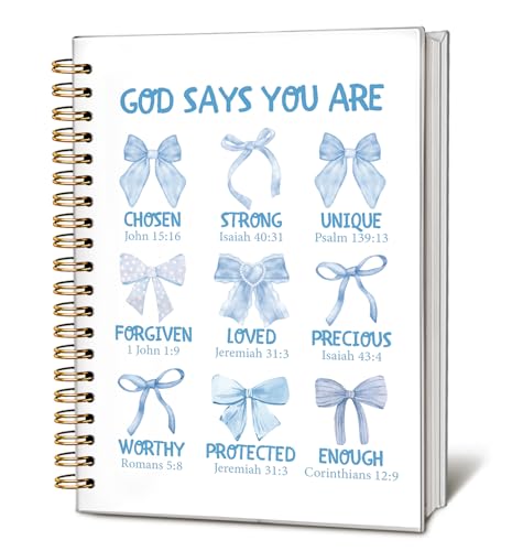 Blue Bow God Says You Are Christian Bible Notebook Journal for Women - color: God Says You Are - Blue
