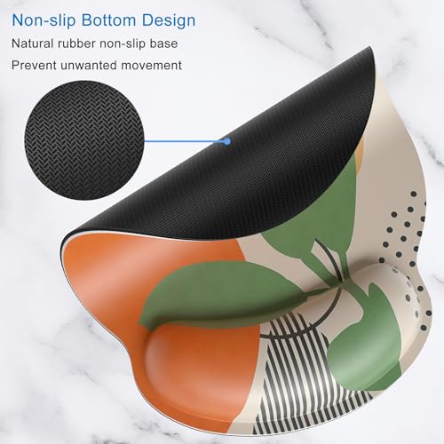ITNRSIIET Ergonomic Mouse Pad with Wrist Support Wrist Rest Smooth Surface Non-Slip Rubber Base Comfortable Office Supplies Pain Relief, 9.8 x 9.1 inches, Modern Abstract Style - color: Modern Abstract Style