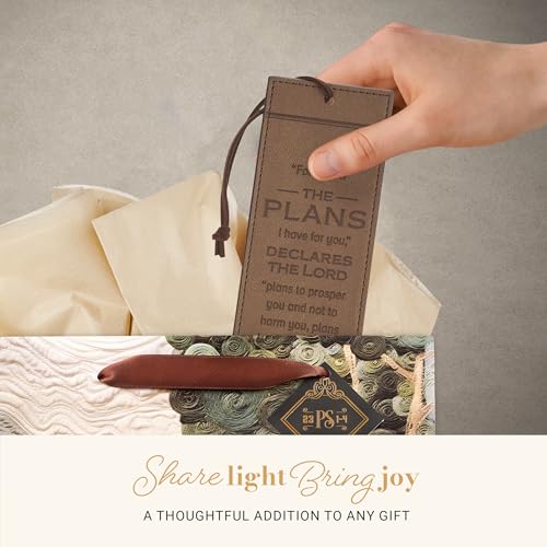 Christian Art Gifts Premium Faux Leather Bookmark: I Know the Plans - color: Brown/Know the Plans