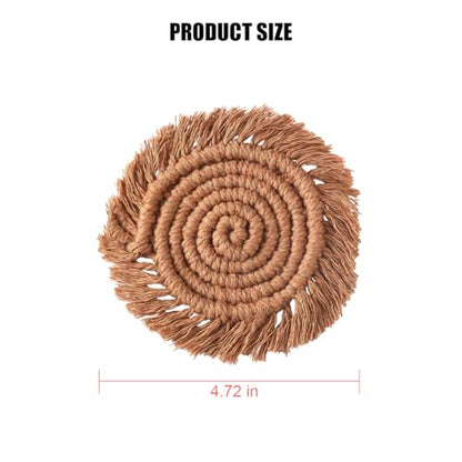 Zpana Car Cup Coaster, 2PCS Cotton Anti Slip Cute Vehicle Cup Holders Mat, 4.72In Handmade Automotive Interior Water Bottle Pad Accessories, Universal for SUV Sedan Truck(Brown) - color: Brown