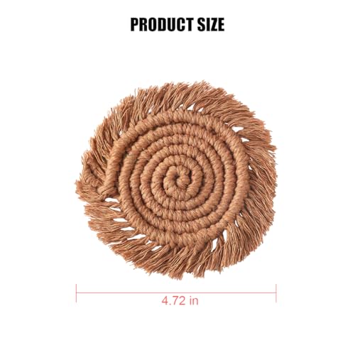 Zpana Car Cup Coaster, 2PCS Cotton Anti Slip Cute Vehicle Cup Holders Mat, 4.72In Handmade Automotive Interior Water Bottle Pad Accessories, Universal for SUV Sedan Truck(Brown) - color: Brown