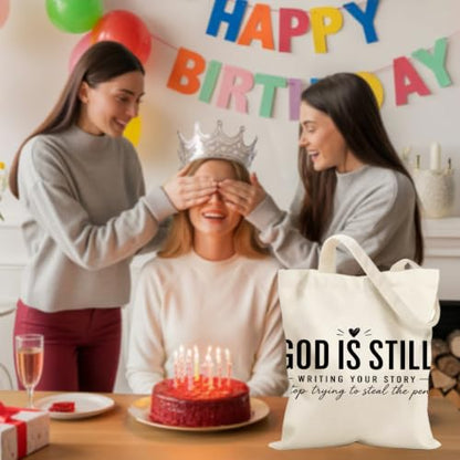 Faith Canvas Tote Bag, Christian Gifts for Women Mama Sister Inspirational Bible Verse Birthday Christmas - color: Faith Based 877