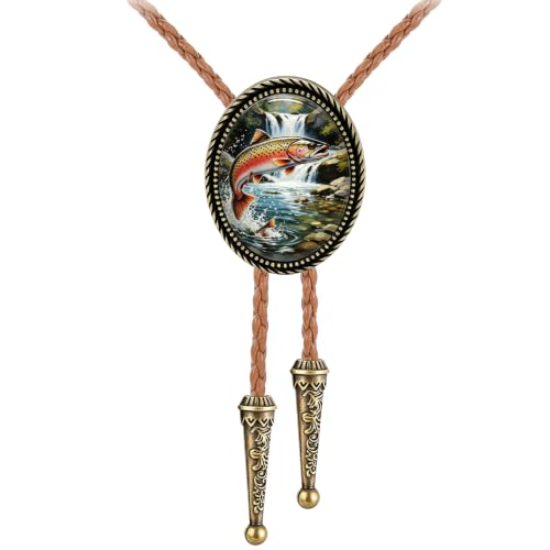 GelConnie Gothic Bolo Tie for Men Women 3D Art Western Cowboy Necktie - color: Fish Bolo Tie