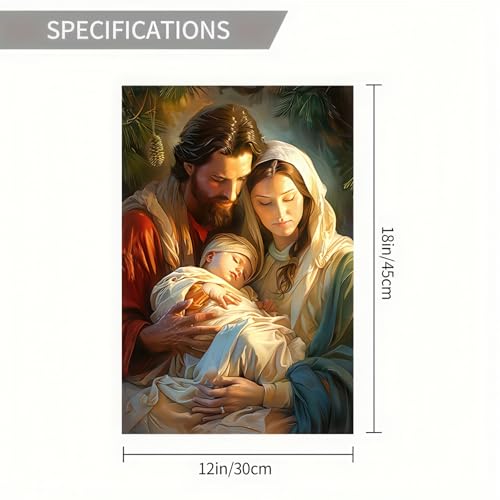 BlissYard Christmas Nativity Scene Garden Flag 12x18 Inch Polyester - color: Jesus