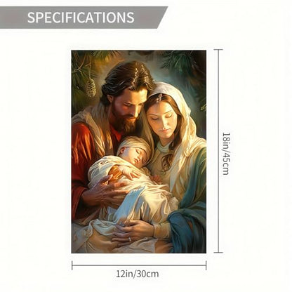 BlissYard Christmas Nativity Scene Garden Flag 12x18 Inch Polyester - color: Jesus
