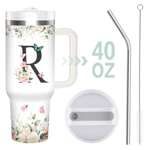 Christian Gifts for Women, Initial R Tumbler 40Oz - style: Initial R cup