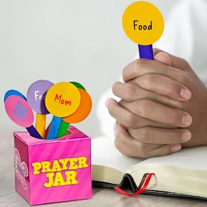 Cinrobiye 24 Set Prayer Box Craft Kits DIY Religious Prayer Jar with Popsicle Stick DIY Family Prayer Handmade Paper Box for Sunday School Home Church Activities Christian Prayer Party Favor Supplies - style: fresh