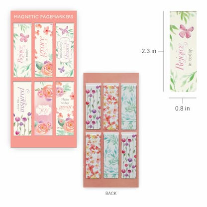 Christian Art Gifts Magnetic Scripture Bookmark Set: Blossoms of Blessings - color: Blossoms