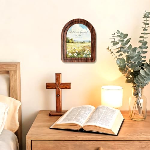 Rooted and Grounded in Love Wood Plaque Signs，Christian Desk Decor - color: Ephesians 3:17