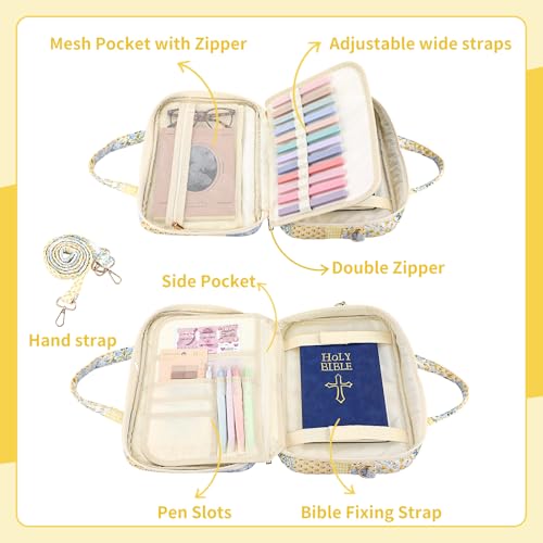 BESARME Large Bible Bags for Women with Strep, Spliced Flower - color: Spliced Flower, size: Extra Large