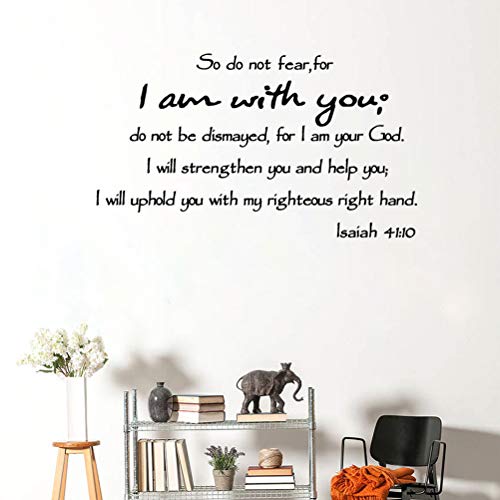 Amosfun Bible Verse Wall Decals so do Not Fear for I Am with You 41 10 Wall Art Sticker Removable Waterproof Decor for Bedroom Living Room Door Mirror 23.62 X 10.62 in