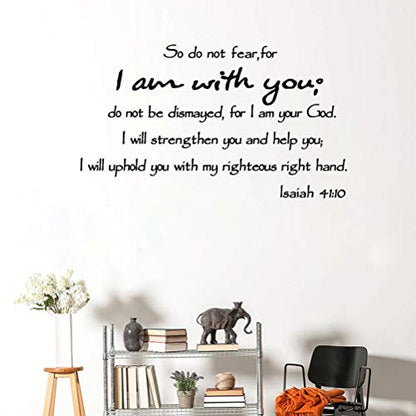 Amosfun Bible Verse Wall Decals so do Not Fear for I Am with You 41 10 Wall Art Sticker Removable Waterproof Decor for Bedroom Living Room Door Mirror 23.62 X 10.62 in