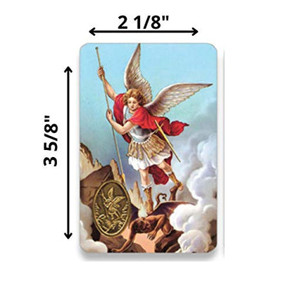 H HOLLY LINES St. Michael The Archangel Prayer Card for Protection for The Military Set of Five Wallet Size