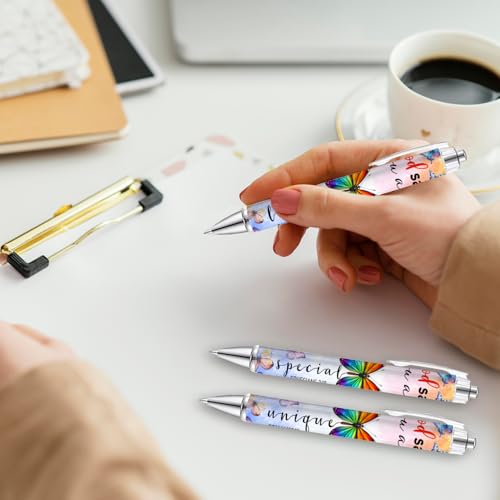 6Pcs Bible Verse Pens - Christian Gifts for Women, Butterfly Inspirational for Sister, Friend, Religious Office Supplies, Black Ink Smooth Writing Retractable Pens for School and Stress Relief - style: Bible Verse