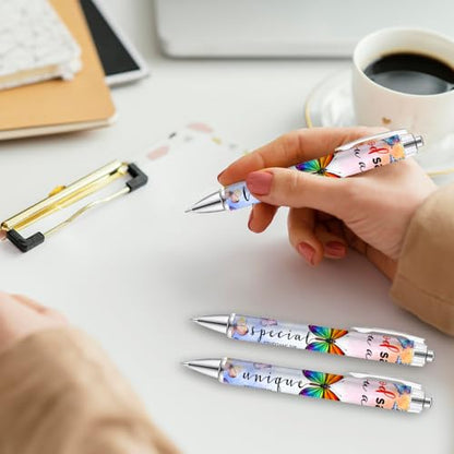 6Pcs Bible Verse Pens - Christian Gifts for Women, Butterfly Inspirational for Sister, Friend, Religious Office Supplies, Black Ink Smooth Writing Retractable Pens for School and Stress Relief - style: Bible Verse