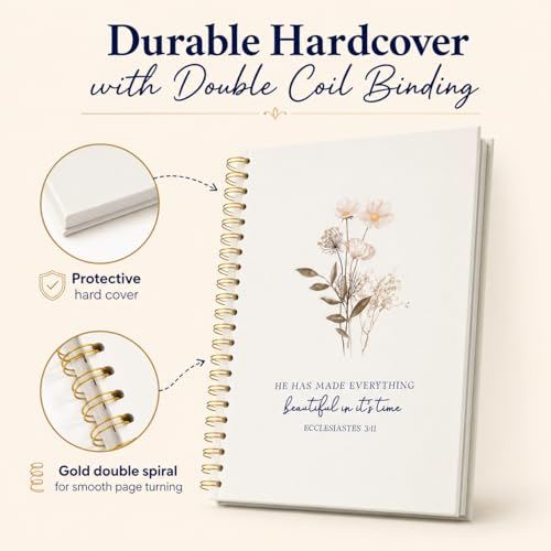 Bible Journal for Women, Prayer Journal with Lined Pages, Hardcover - color: Ecclesiastes 3:11