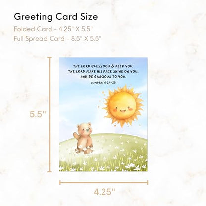 Baptism Card Religious Christian Bible Quote, Christening, First Communion, Confirmation, or Wedding Card | Prayer & Inspirational Card, Blank Inside, Thoughtful Gift by Aly Lou (The Lord Bless You & Keep You ... Numbers 6:24-25) - color: The Lord Bless Y