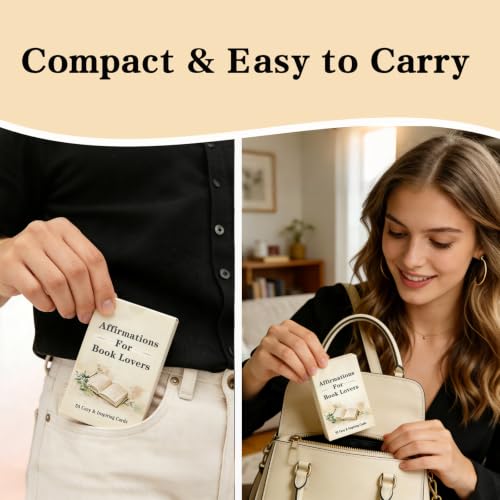 Lapsia 55 Bookish Affirmation Cards, Daily Inspiration for Book Lovers - color: Book Lovers