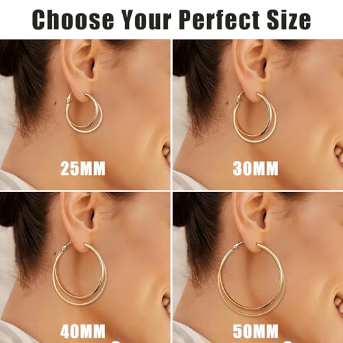 Gacimy Criss Cross Hoop Earrings for Women, 14K Gold Plated Hoops - color: Gold, size: 30mm
