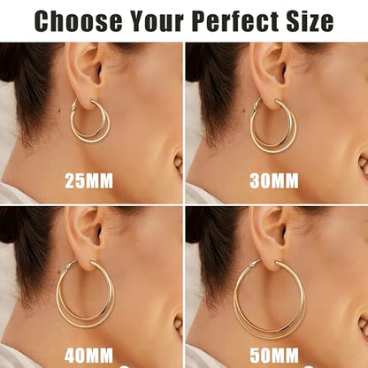 Gacimy Criss Cross Hoop Earrings for Women, 14K Gold Plated Hoops - color: Gold, size: 40mm