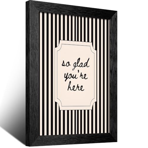 So Glad Here Canvas Wall Art Script Poster 8x10in Black Framed Flat - color: style 03, size: 8"L x 10"W