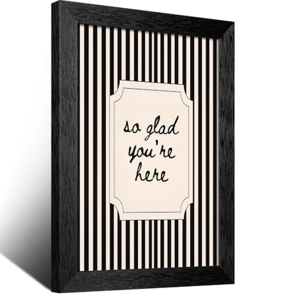 So Glad Here Canvas Wall Art Script Poster 24x36in Black Framed Flat - color: style 03, size: 24"L x 36"W