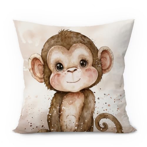 Vintage Monkey Pillow Covers 18x18, Monkey Gifts, Animal Nursery Decor, Cute Wild Animals Decorative Throw Pillow Covers Pillowcases for Kids Room Bedroom Nursery Playroom Decor - color: 00-kidroom(1) Monkey