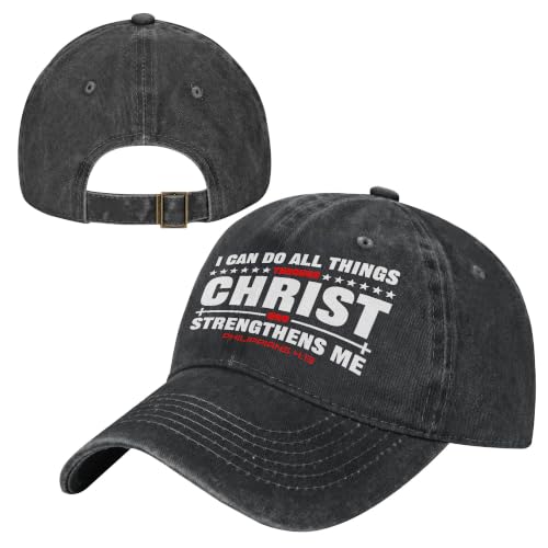 Religion Christ Christian Jesus Baseball Cap for Men Women Adjustable Retro Washed Golf Dad Caps Funny Graphic - color: Philippians 4:13 Religion Christian