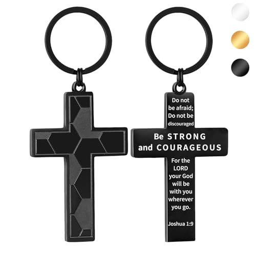 Football/Baseball/Soccer/Basketball Cross Keychain for Men Sport Gifts - color: Black, style: Soccer-joshua 1:9