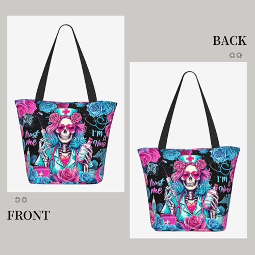 Tote Bag For Women, Tote Bag With Zipper Large Shoulder Bag For Women Travel, Work, Office, College, Nursing - color: Nurse 1