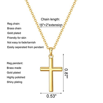 Baptism Cross Necklace for Women,First Communion Cross Necklaces Jewelry Gifts for Women - color: Dainty G Cross